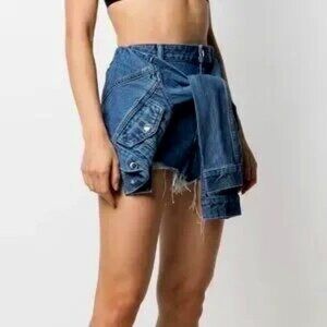 Alexander Wang Jacket Wrap Denim Shorts Size 25